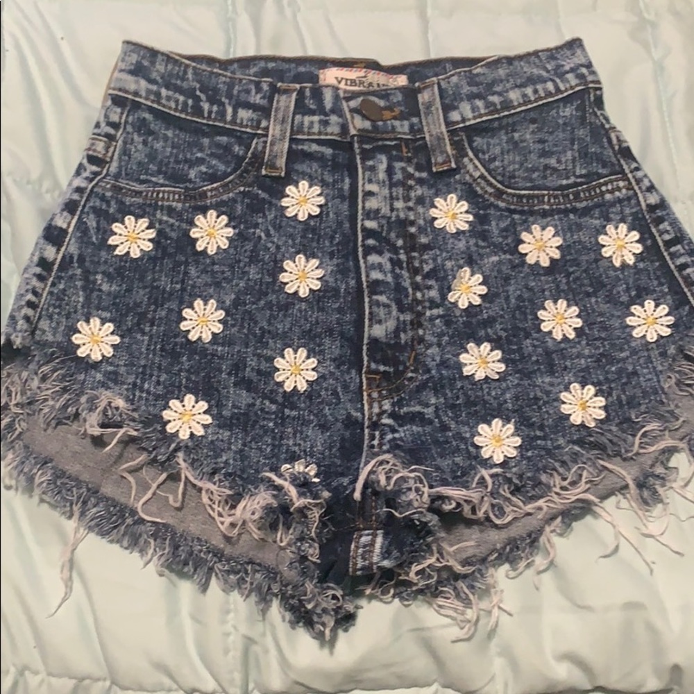 Vibrant M.I.U High Waisted Daisy Duke Shorts
